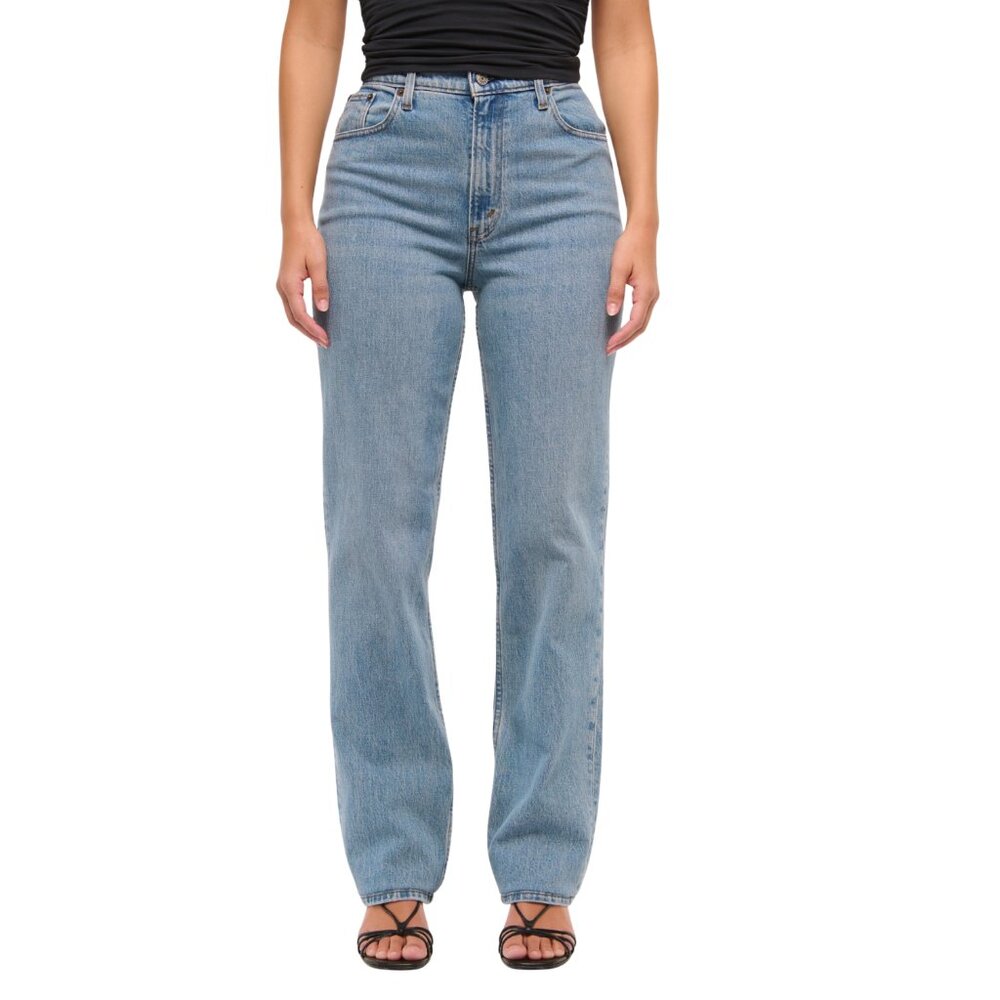 Abercrombie & Fitch Women's 90s Straight Ultra High Rise Curve Love Jeans 31/12L